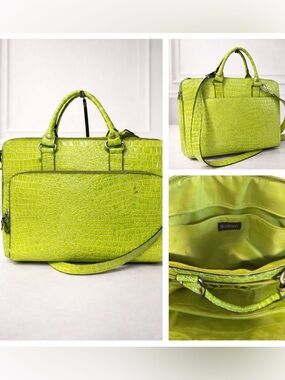 Bueno Faux Alligator Leather Bag Laptop Briefcase